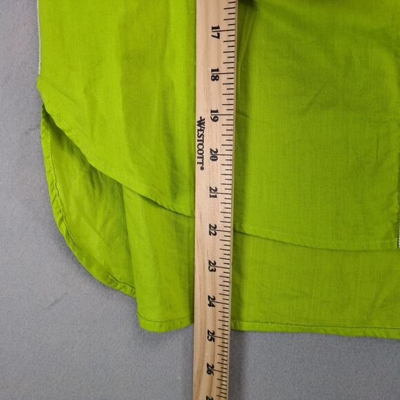 Gretchen Scott 2pc Outfit Women's M Green Button Top Asian Bird Ankle Pant 29x27 - Picture 4 of 10